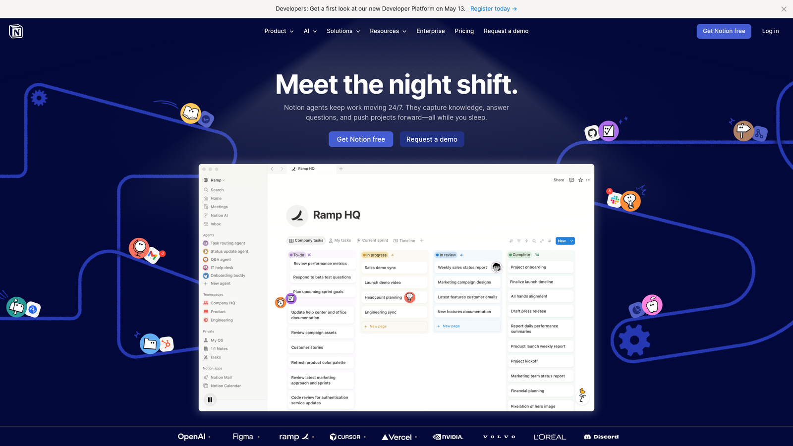 Screenshot of Notion website