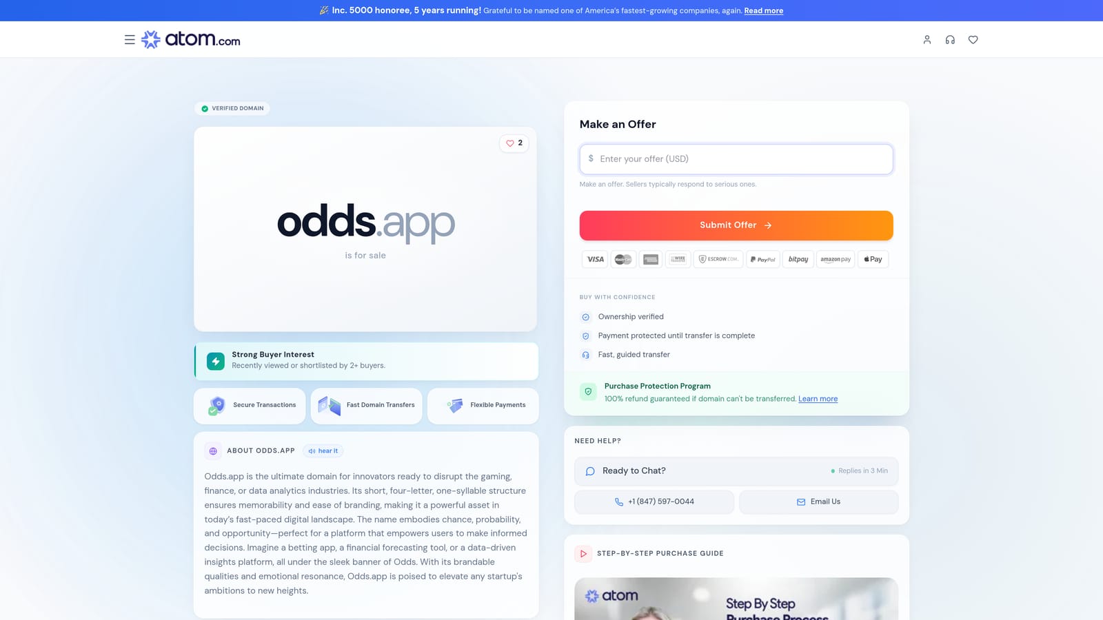 Screenshot of Odds.app website