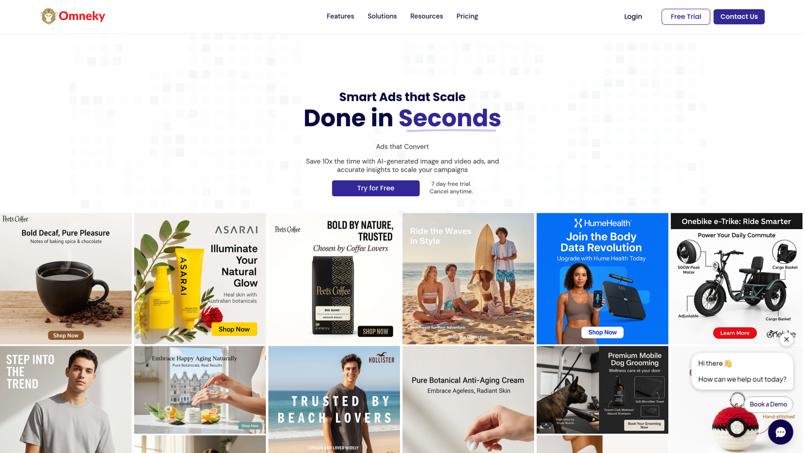 Screenshot of Omneky website