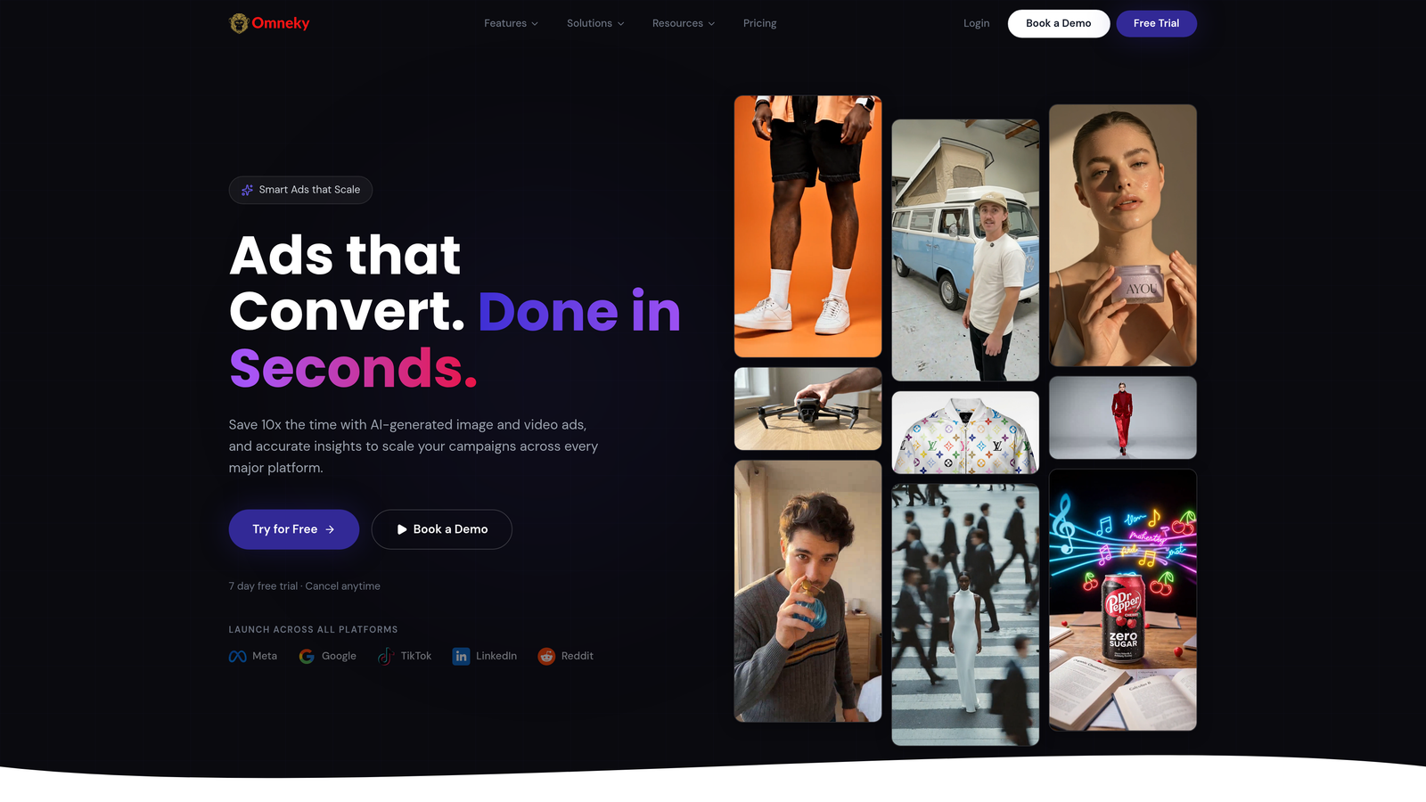 Screenshot of Omneky website