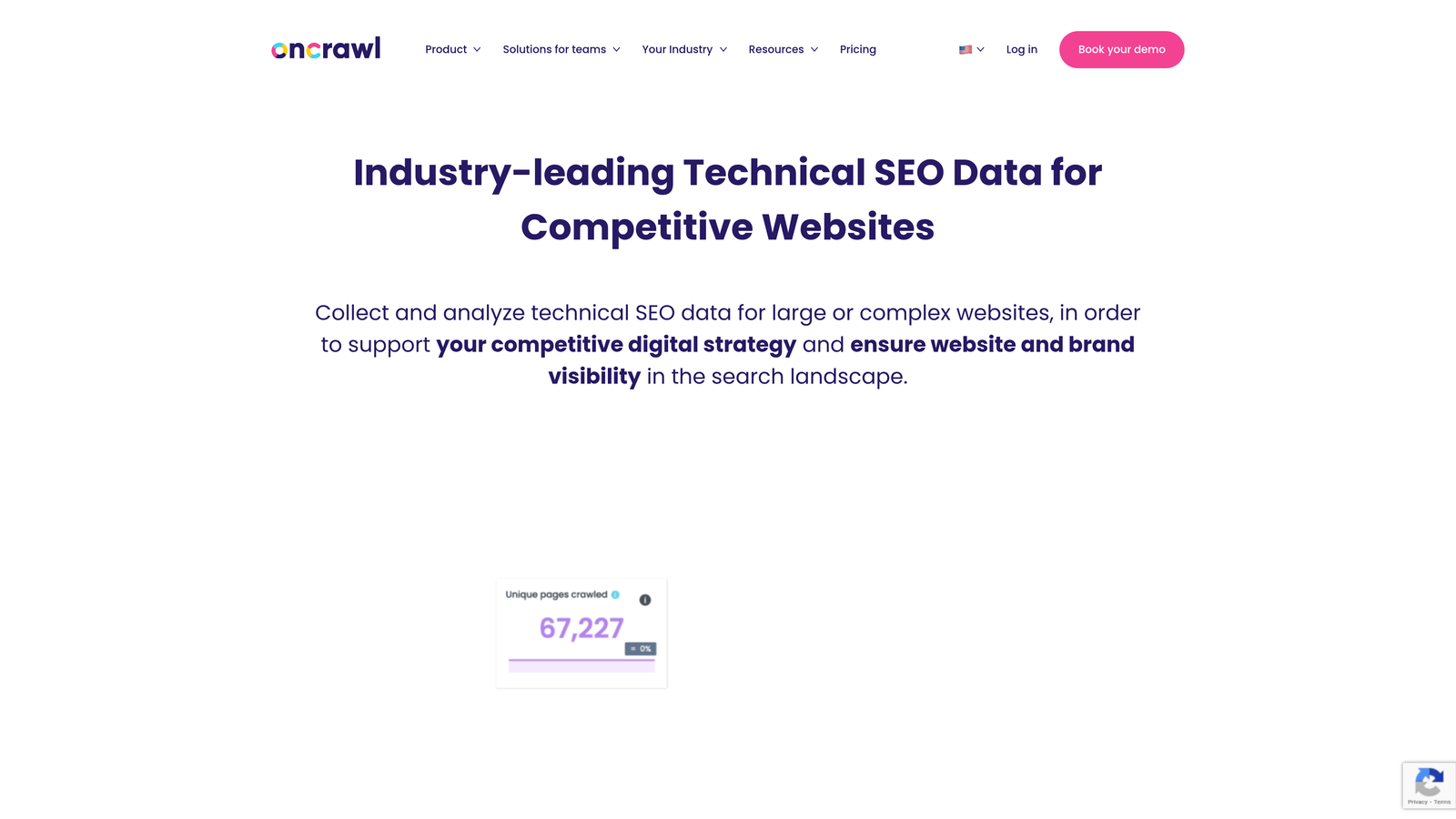 Screenshot of Oncrawl website