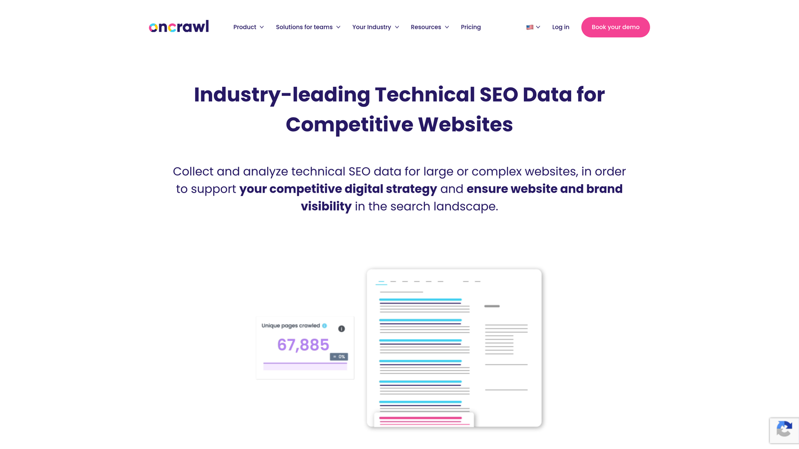 Screenshot of Oncrawl website