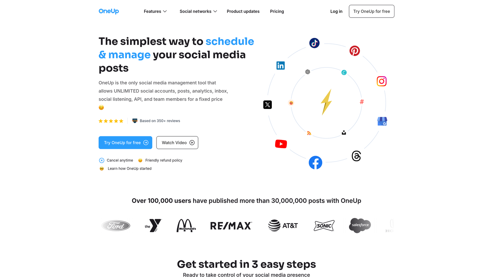 Screenshot of OneUpApp website