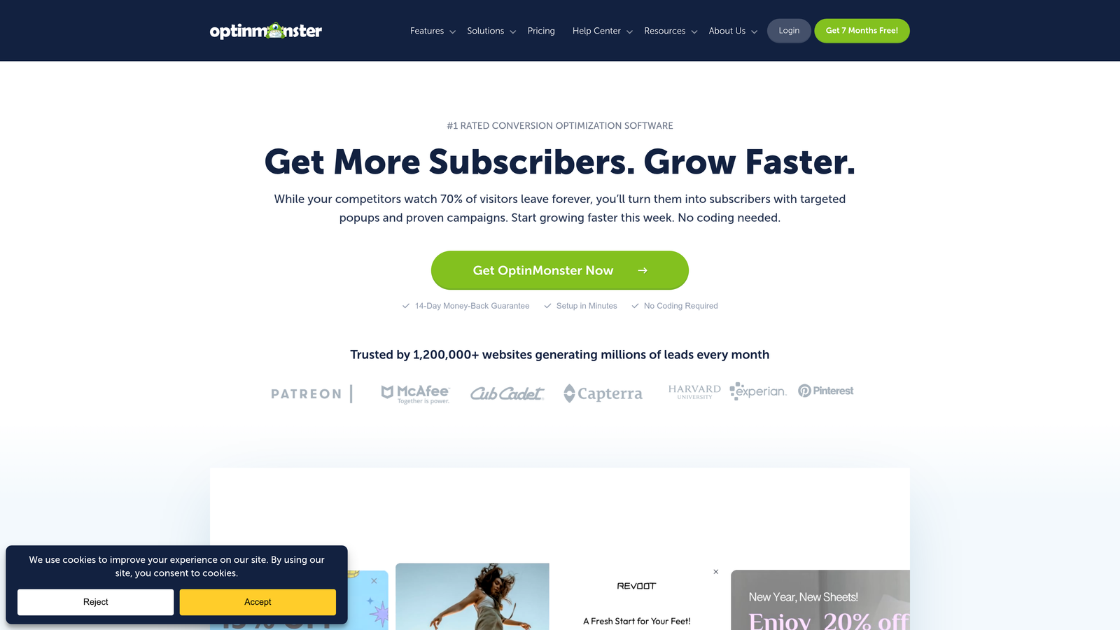 Screenshot of OptinMonster website