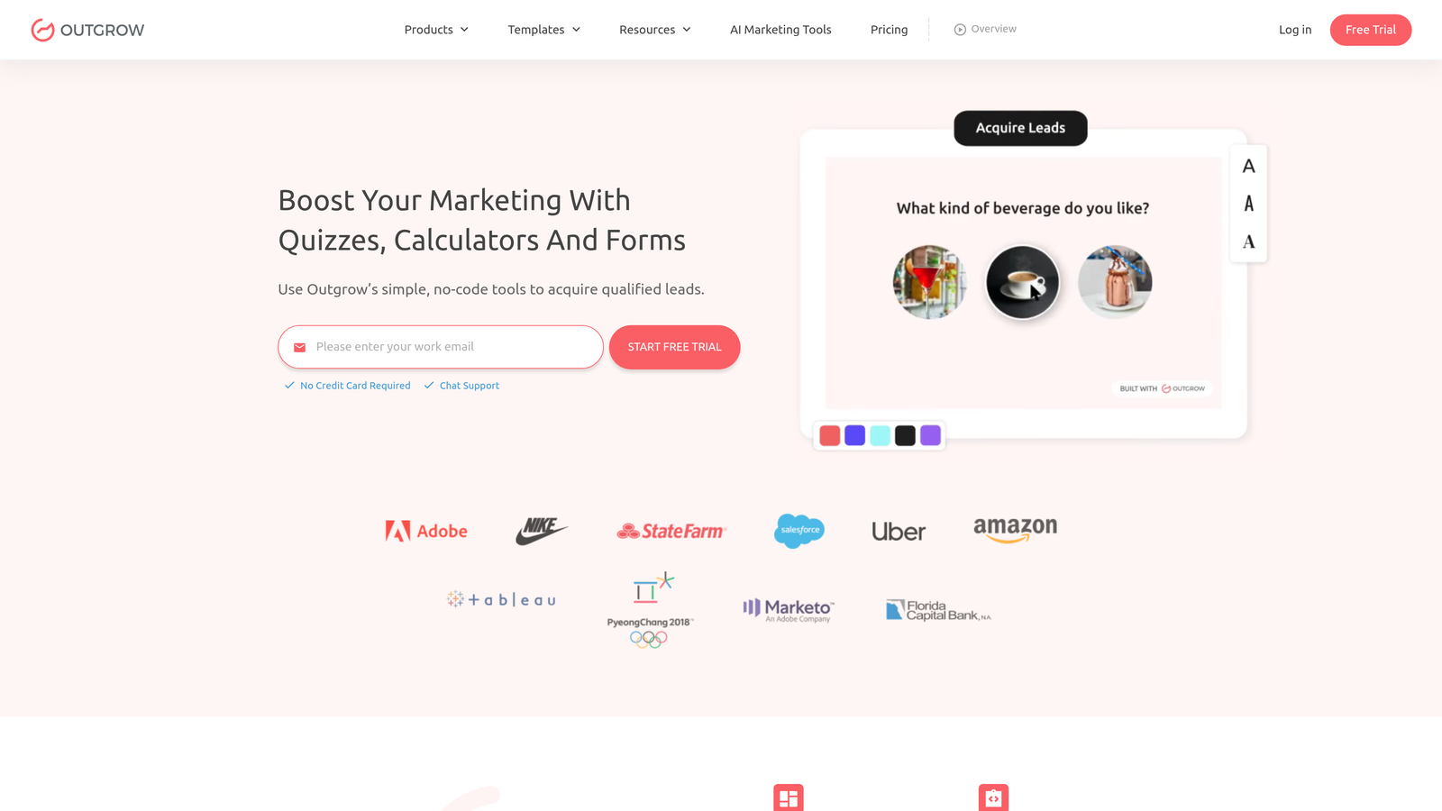 Screenshot of Outgrow website