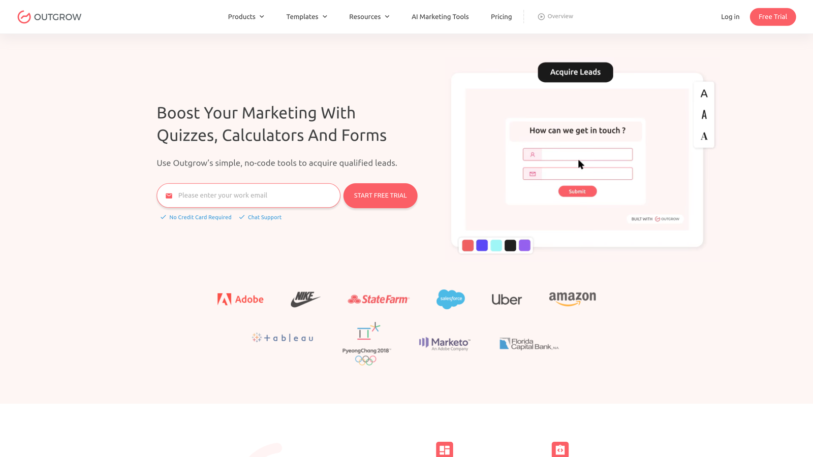 Screenshot of Outgrow website