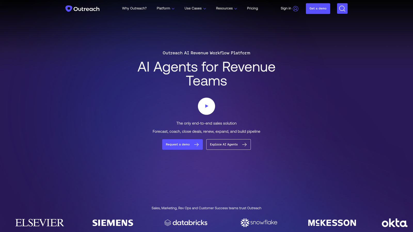 Screenshot of Outreach website