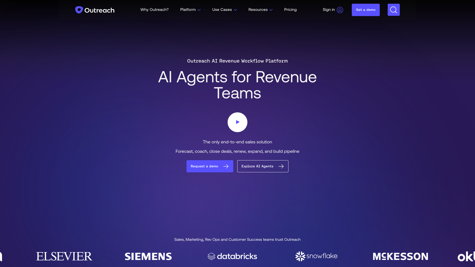 Screenshot of Outreach website