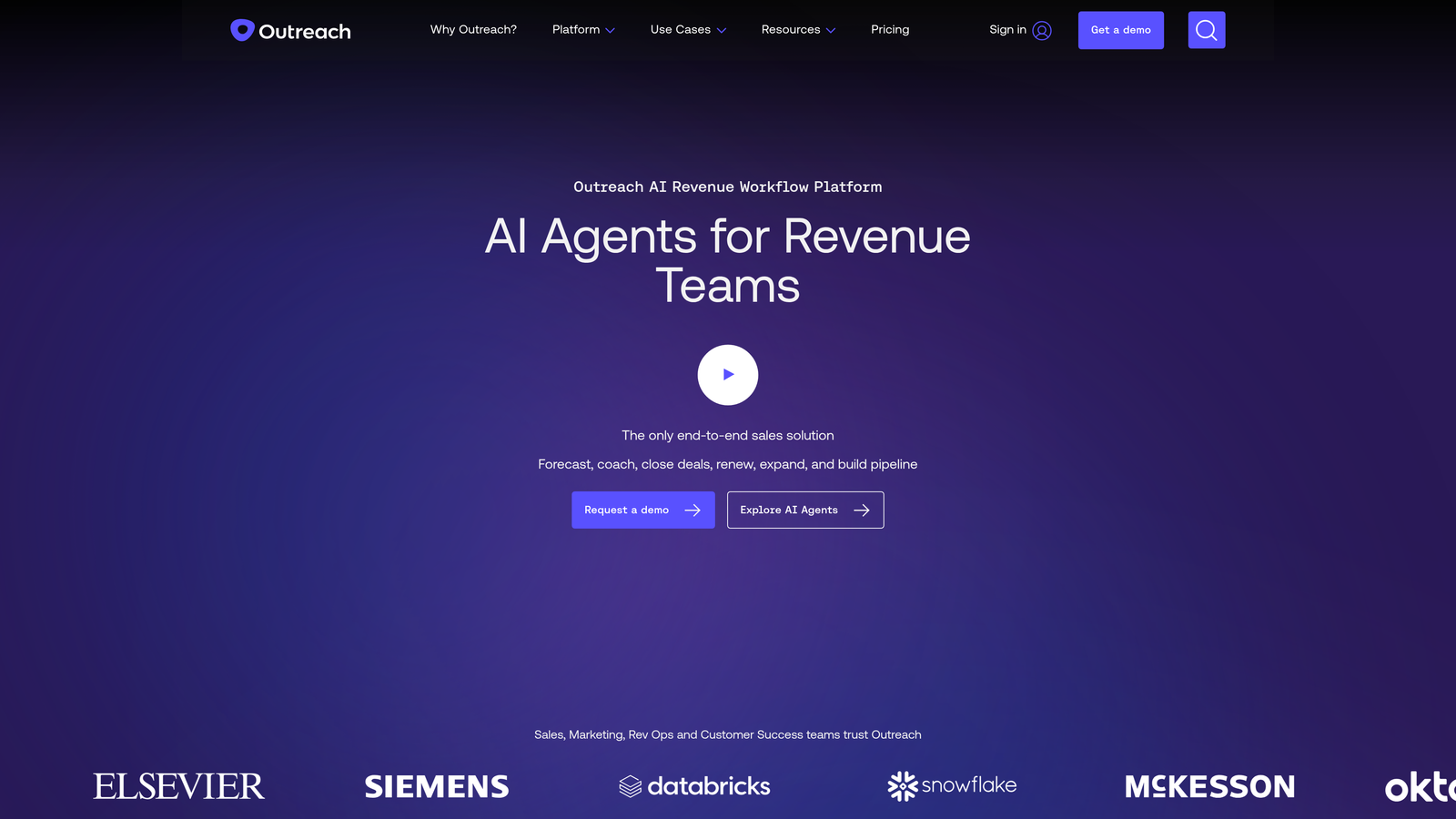 Screenshot of Outreach website