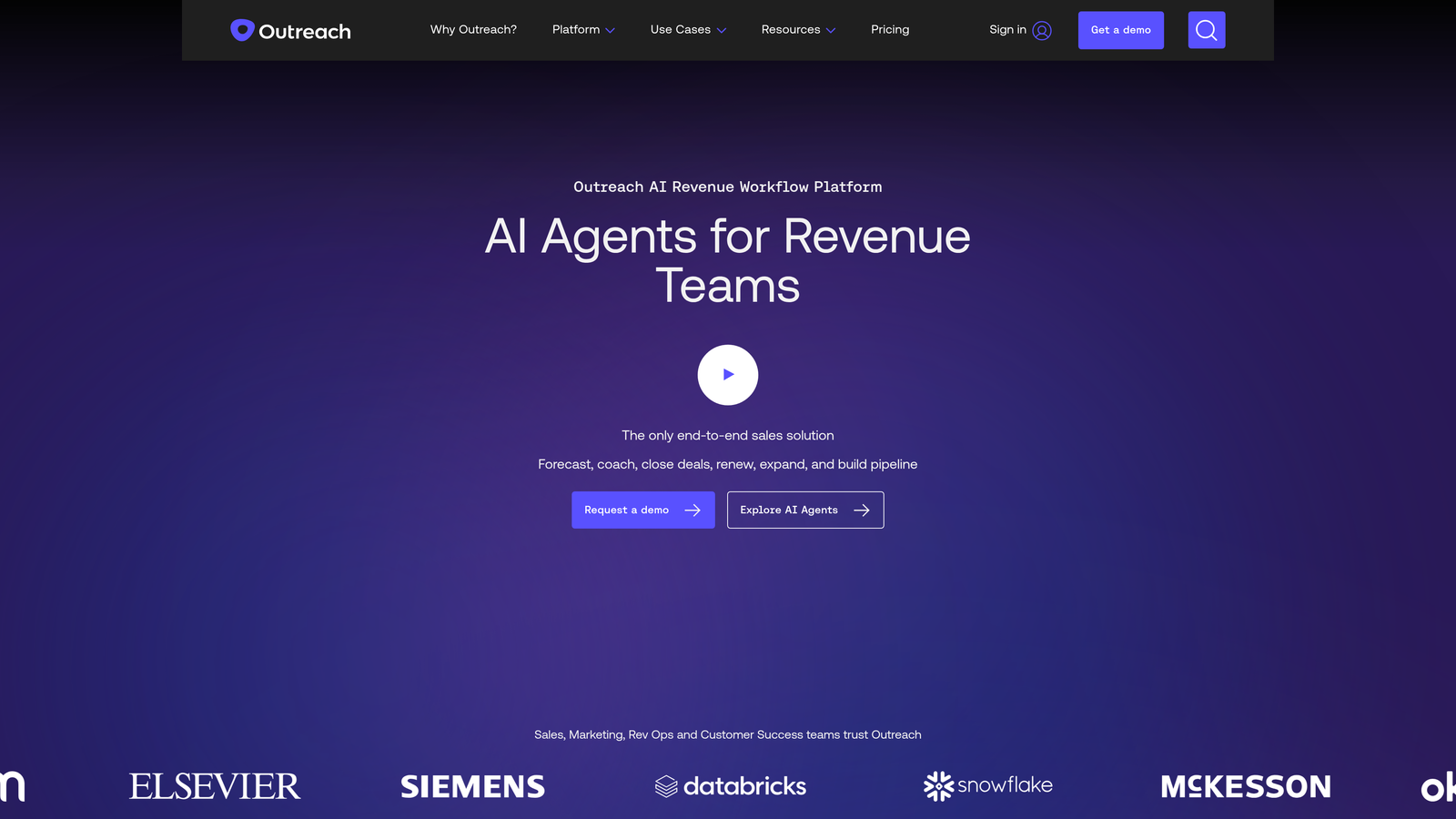 Screenshot of Outreach website