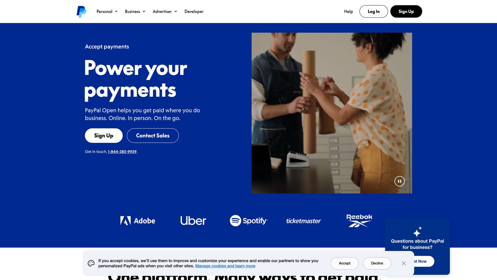 Screenshot of PayPal Checkout website