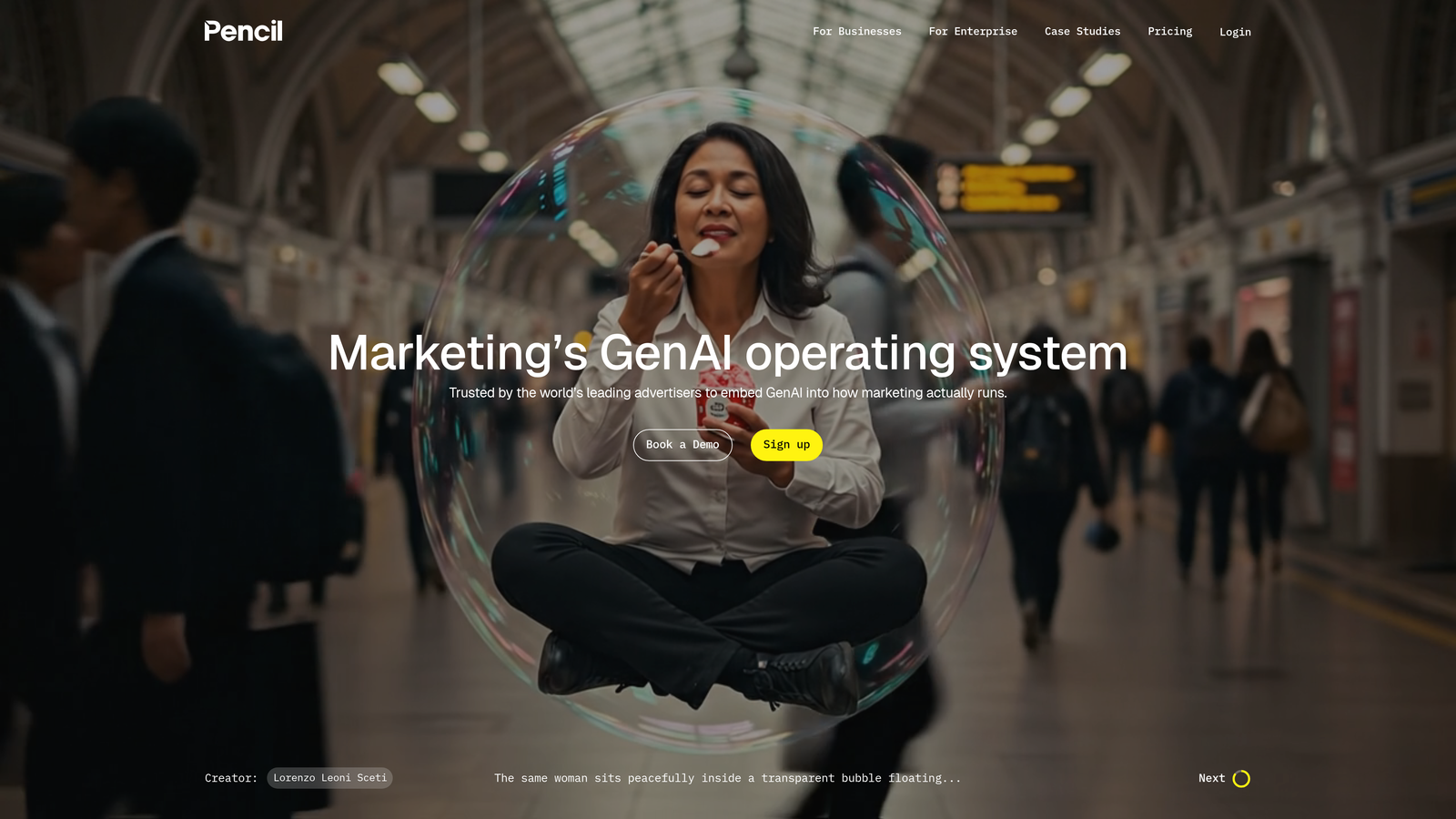 Screenshot of Pencil AI website