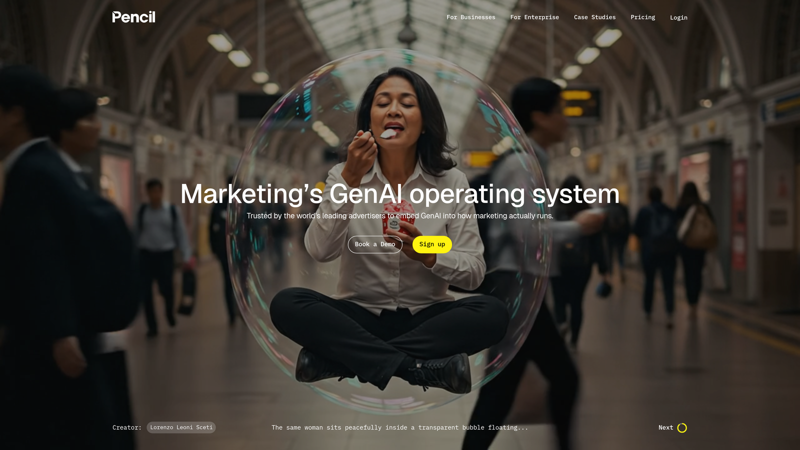 Screenshot of Pencil website