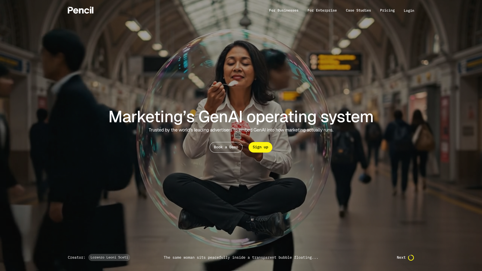 Screenshot of Pencil website