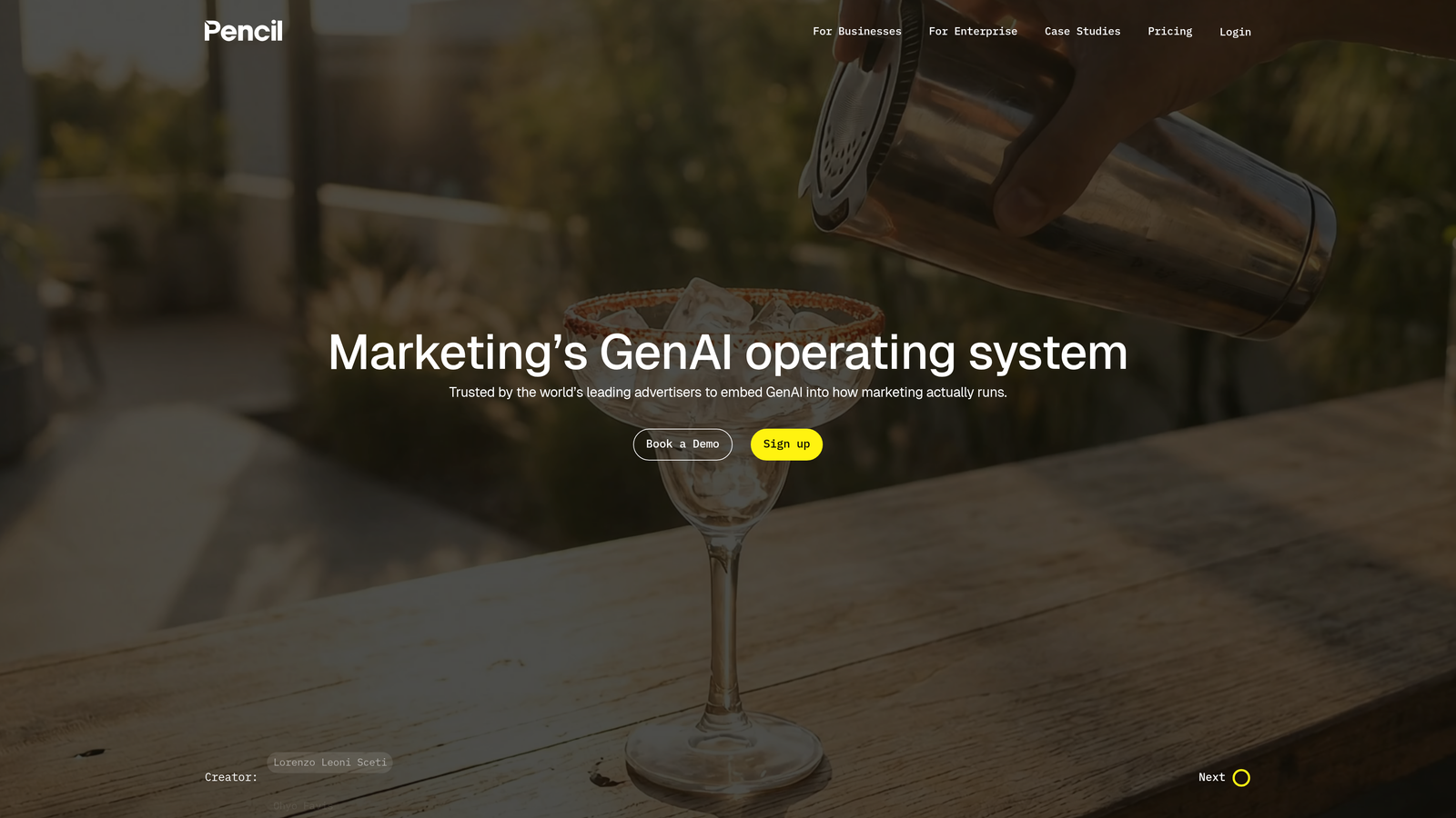 Screenshot of Pencil website