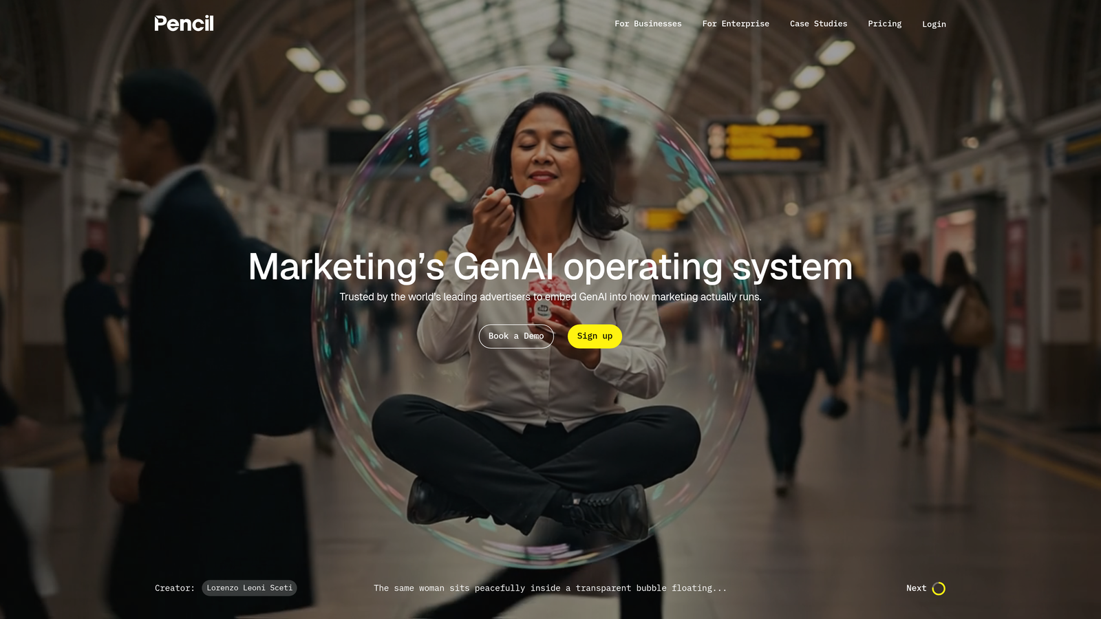 Screenshot of Pencil website