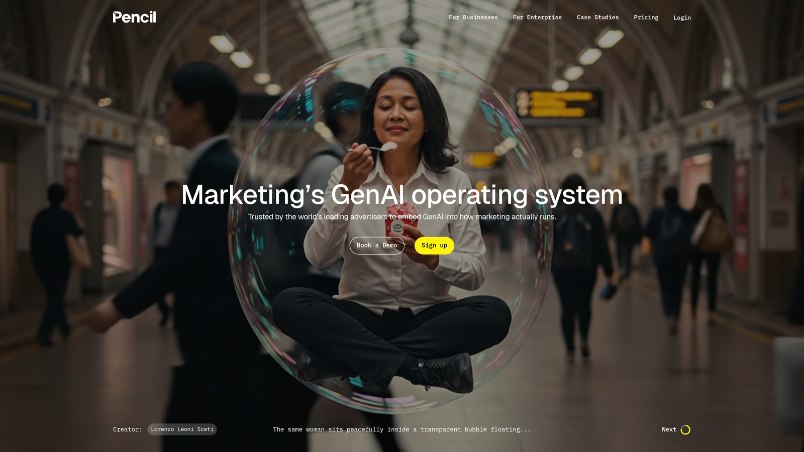 Screenshot of Pencil website