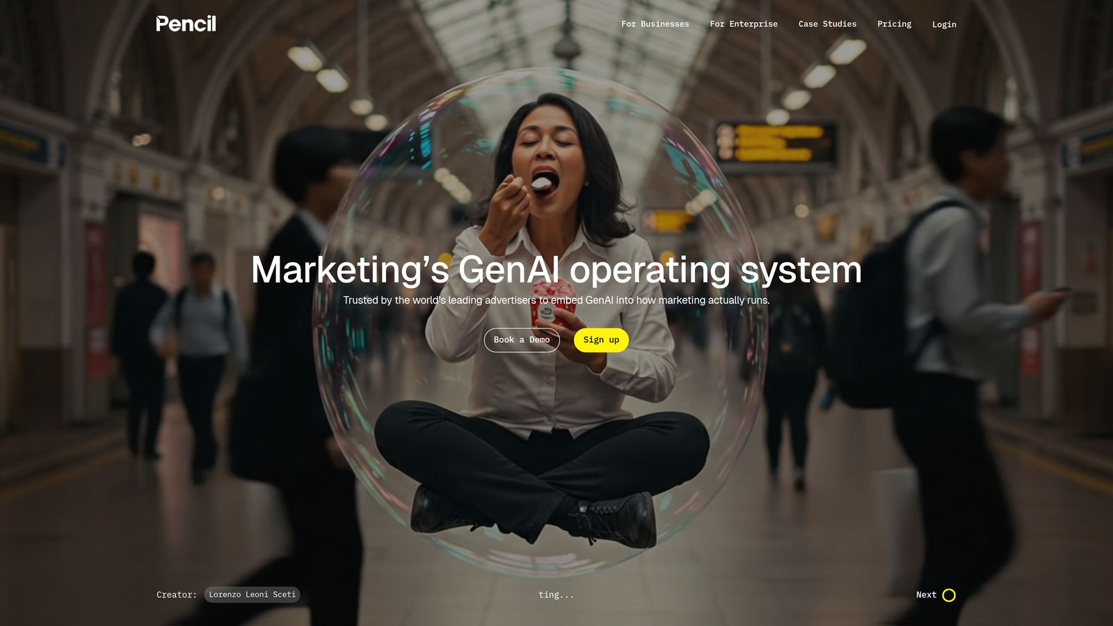 Screenshot of Pencil website