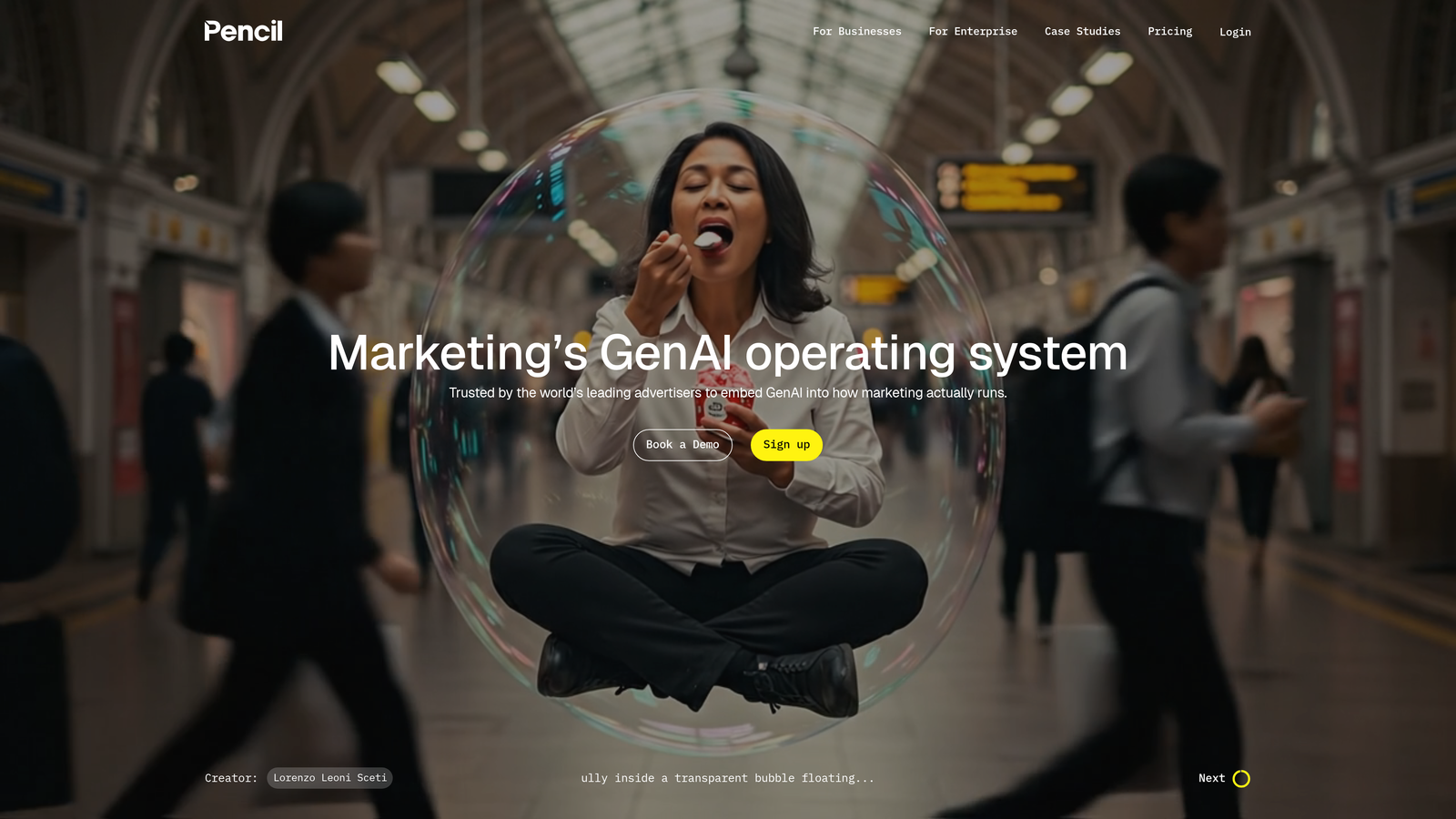 Screenshot of Pencil website