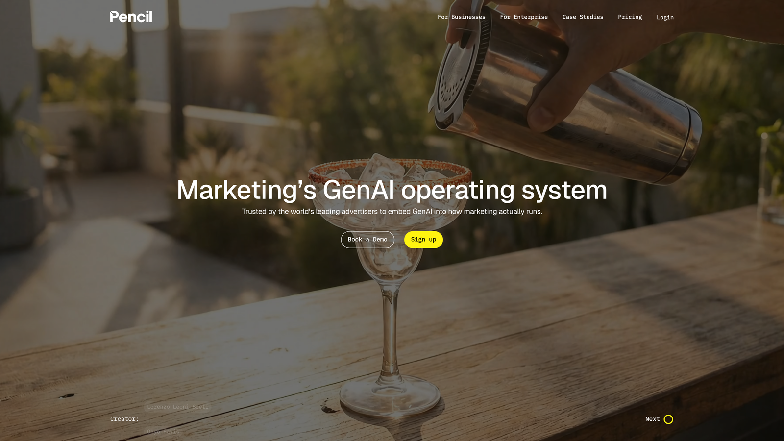 Screenshot of Pencil website