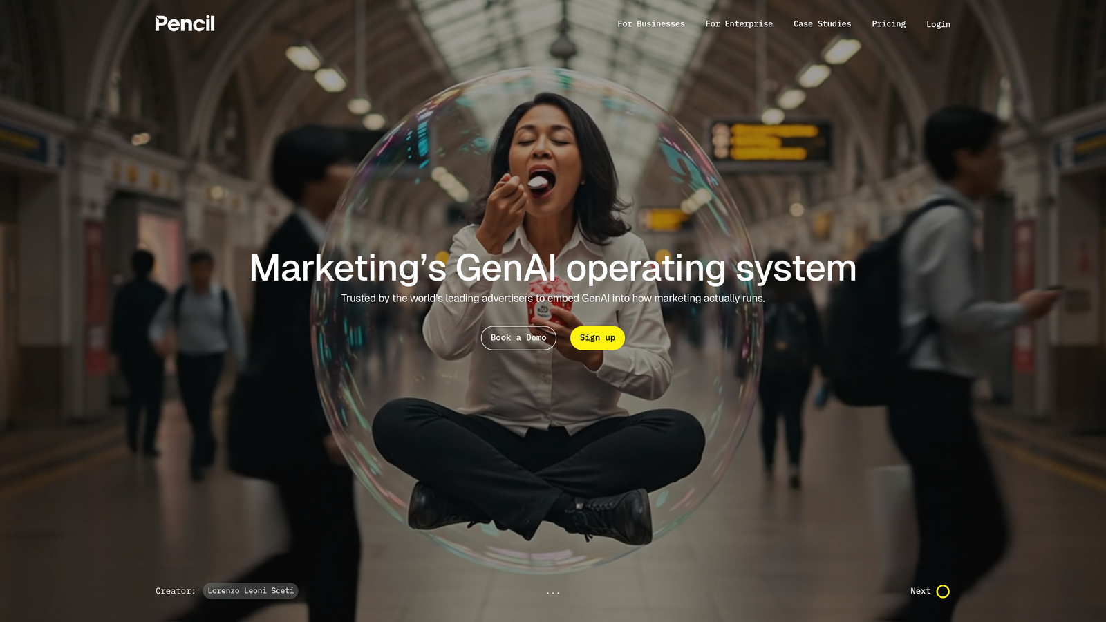 Screenshot of Pencil website