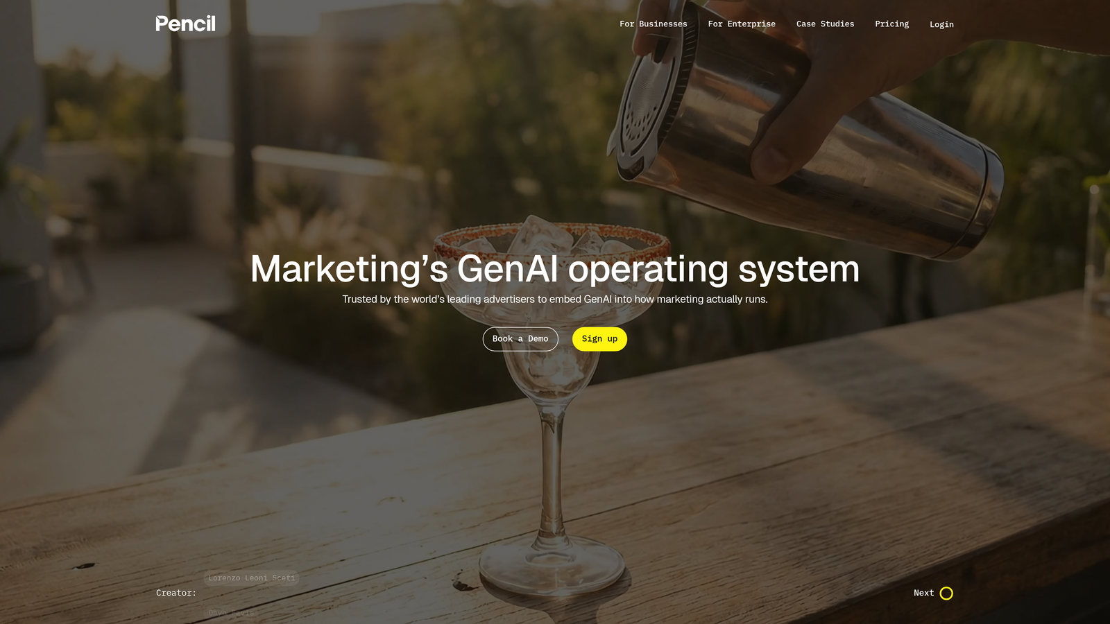 Screenshot of Pencil website