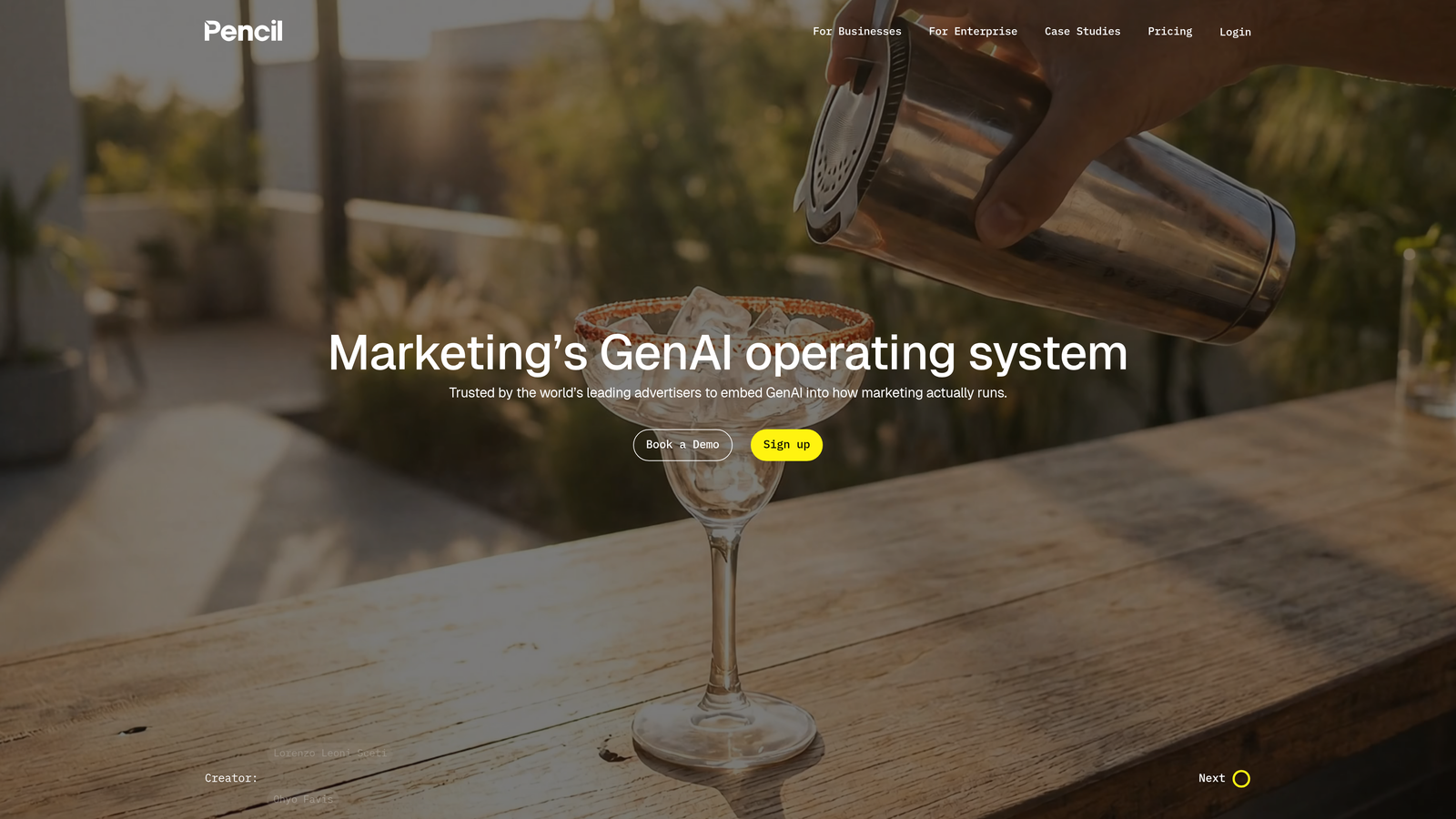 Screenshot of Pencil website