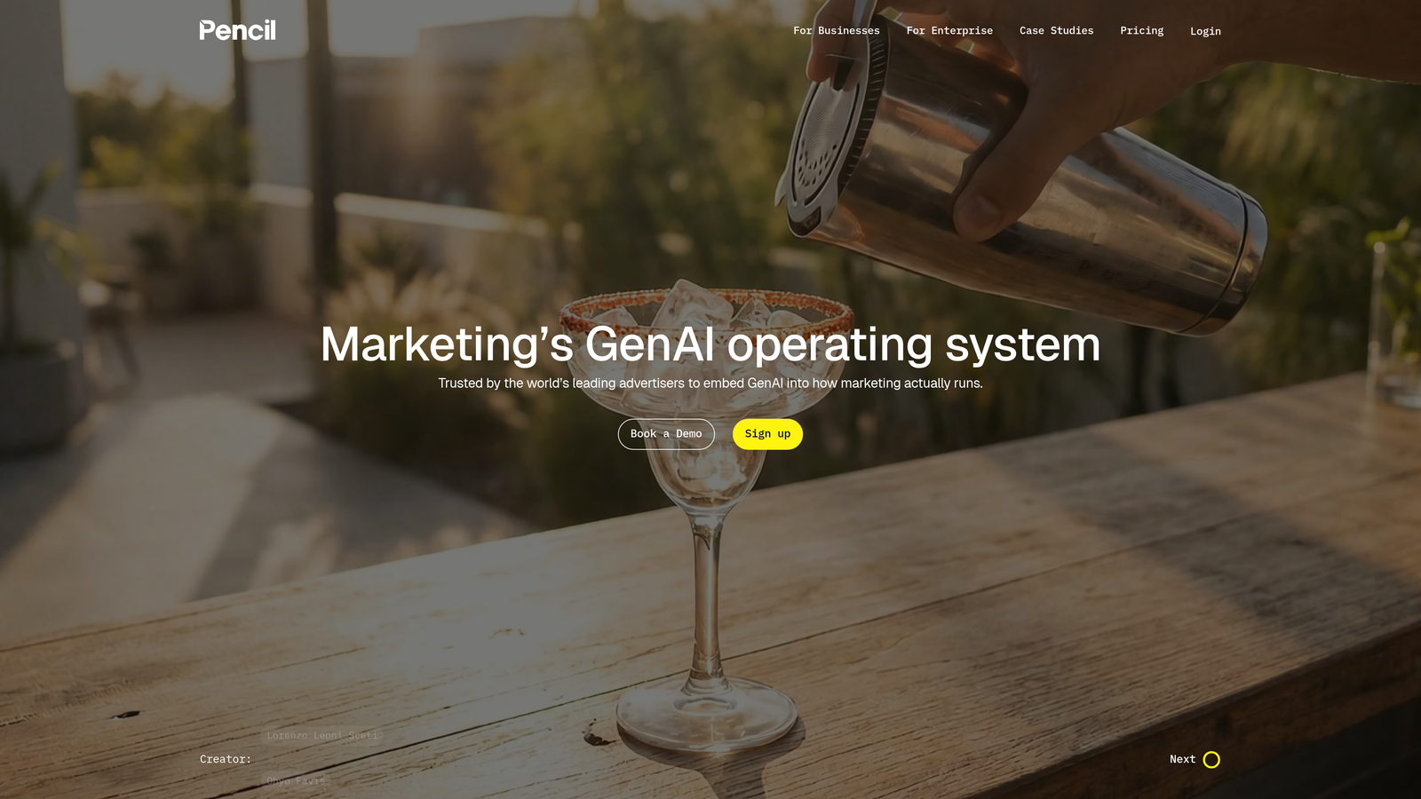 Screenshot of Pencil website