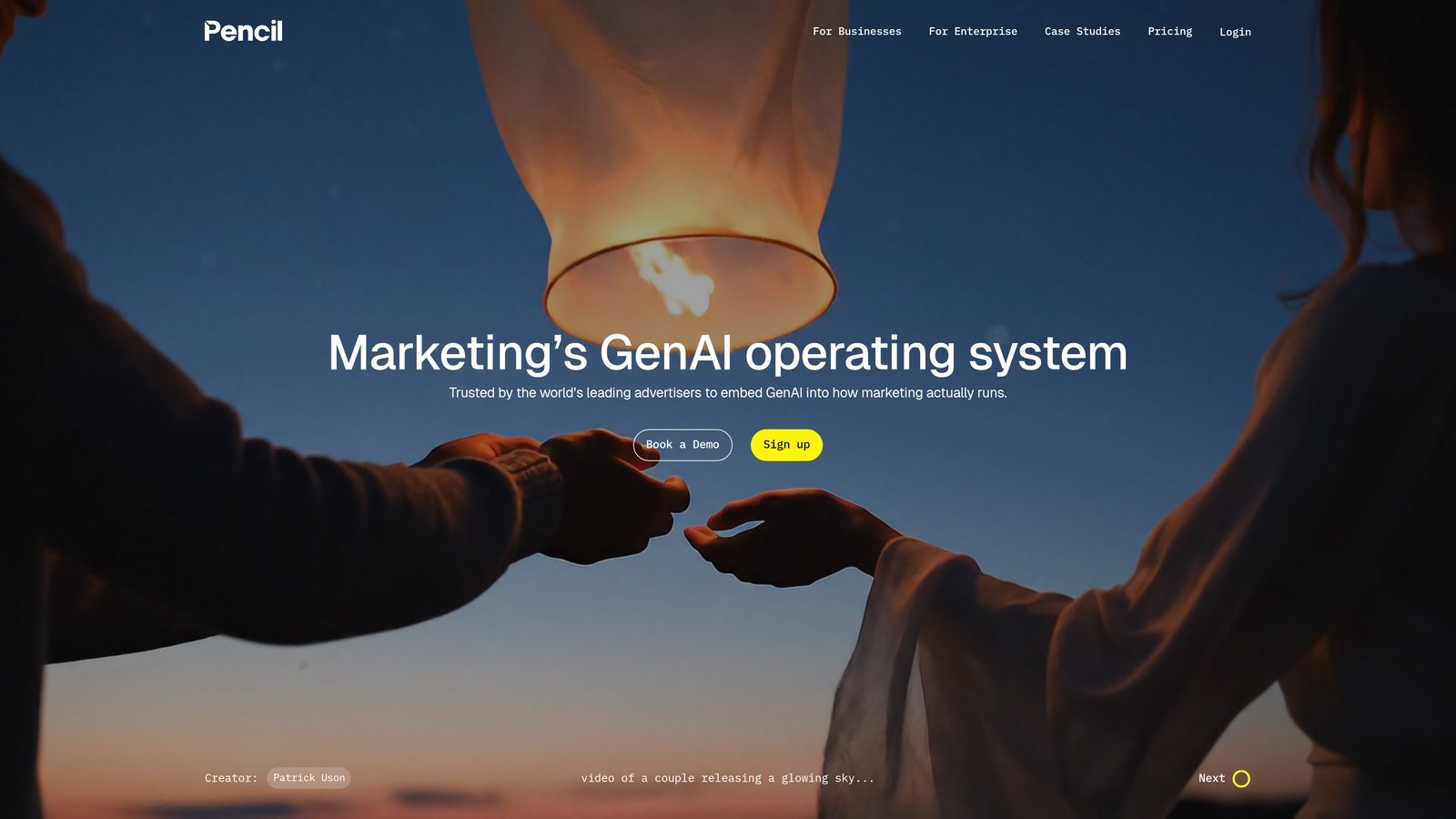 Screenshot of Pencil website