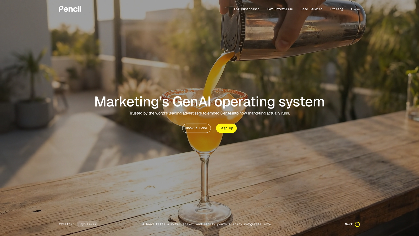 Screenshot of Pencil website