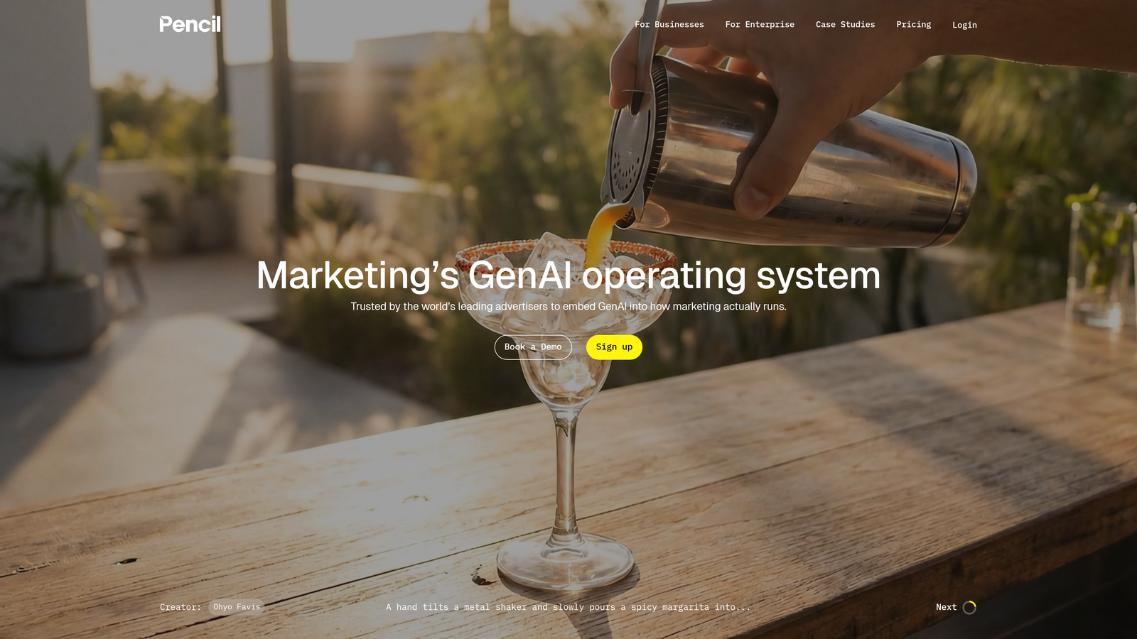 Screenshot of Pencil website