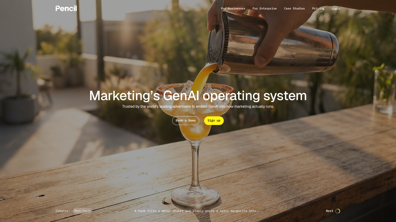 Screenshot of Pencil website