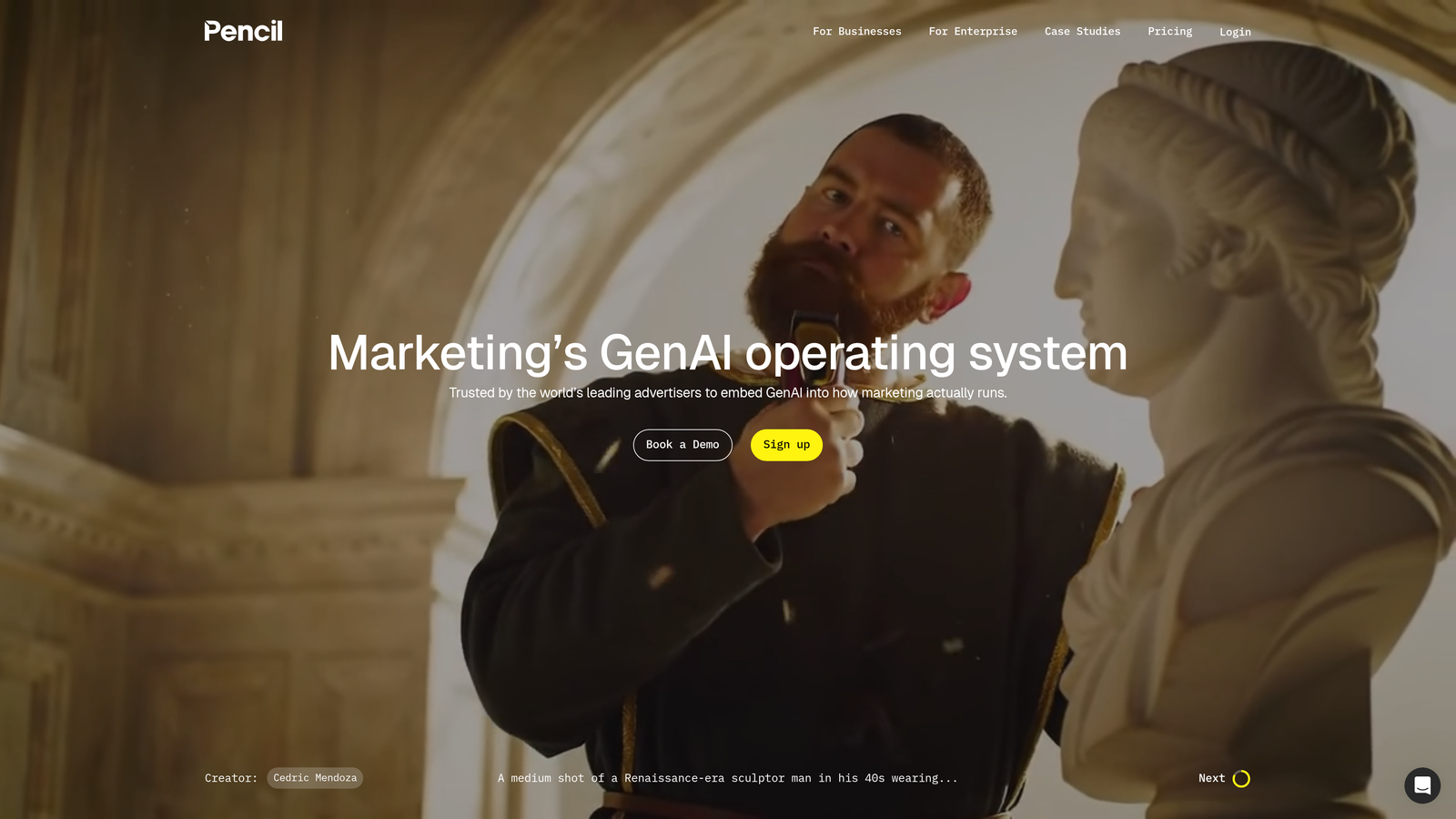 Screenshot of Pencil website