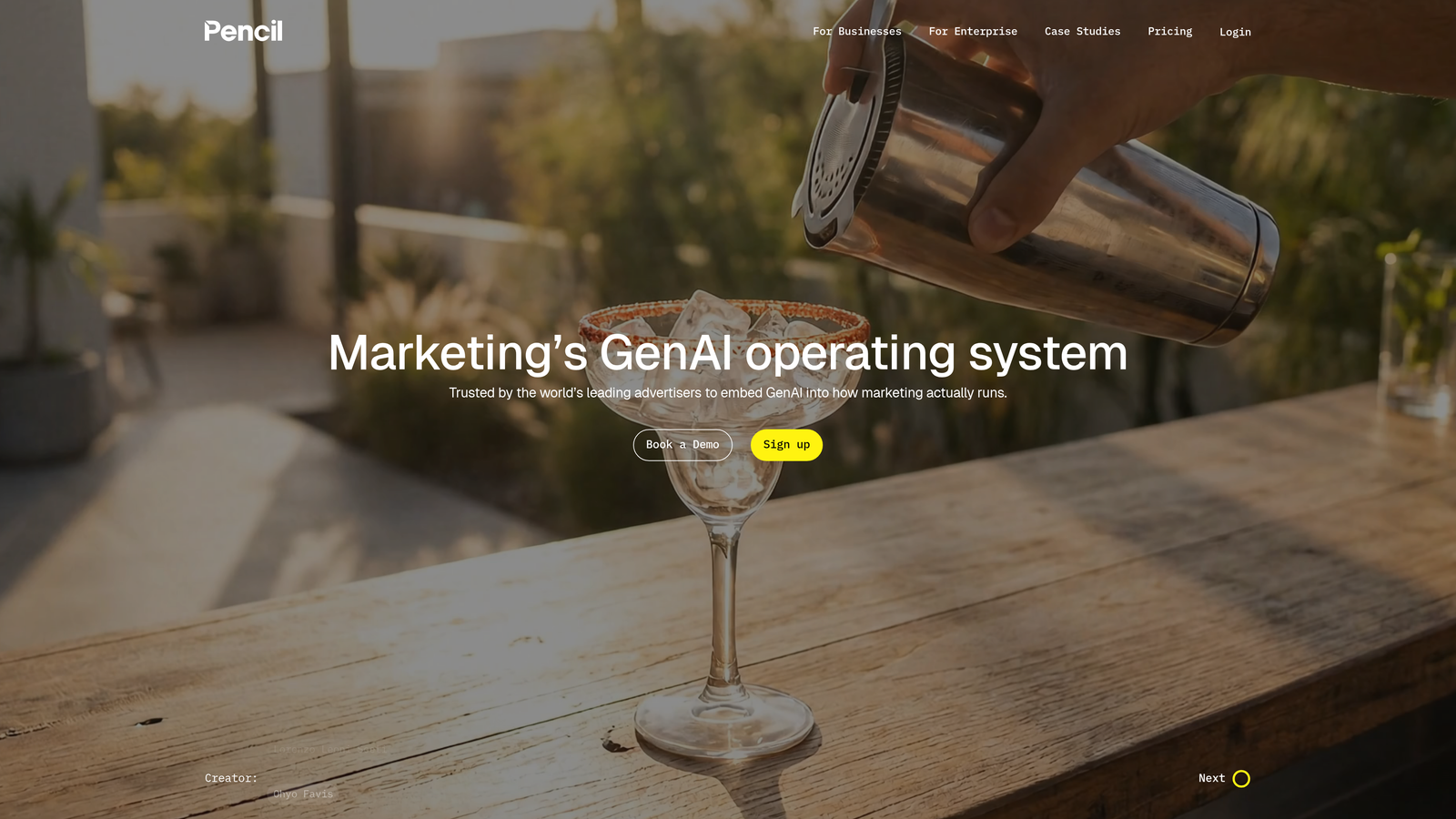 Screenshot of Pencil website