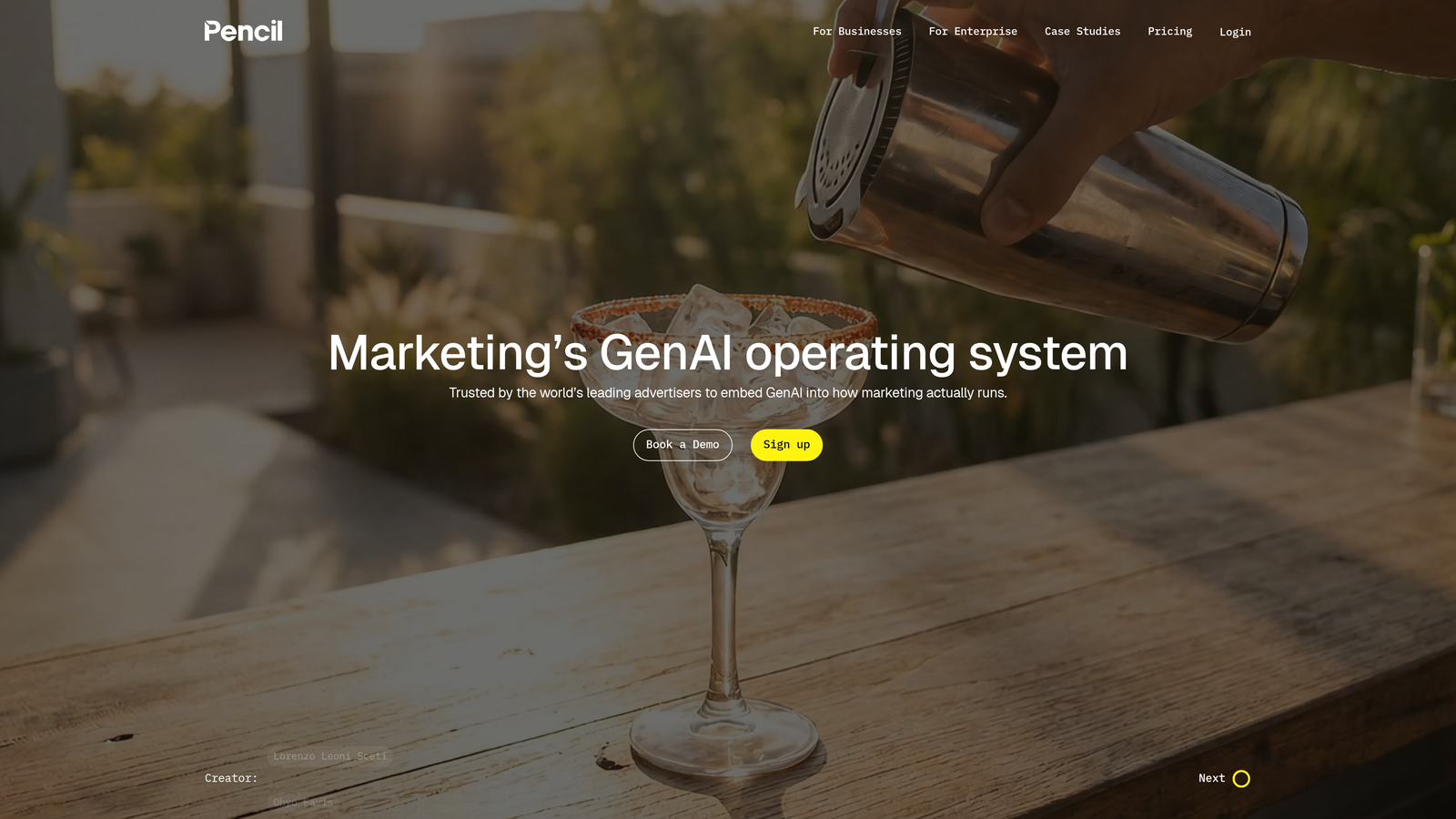 Screenshot of Pencil website