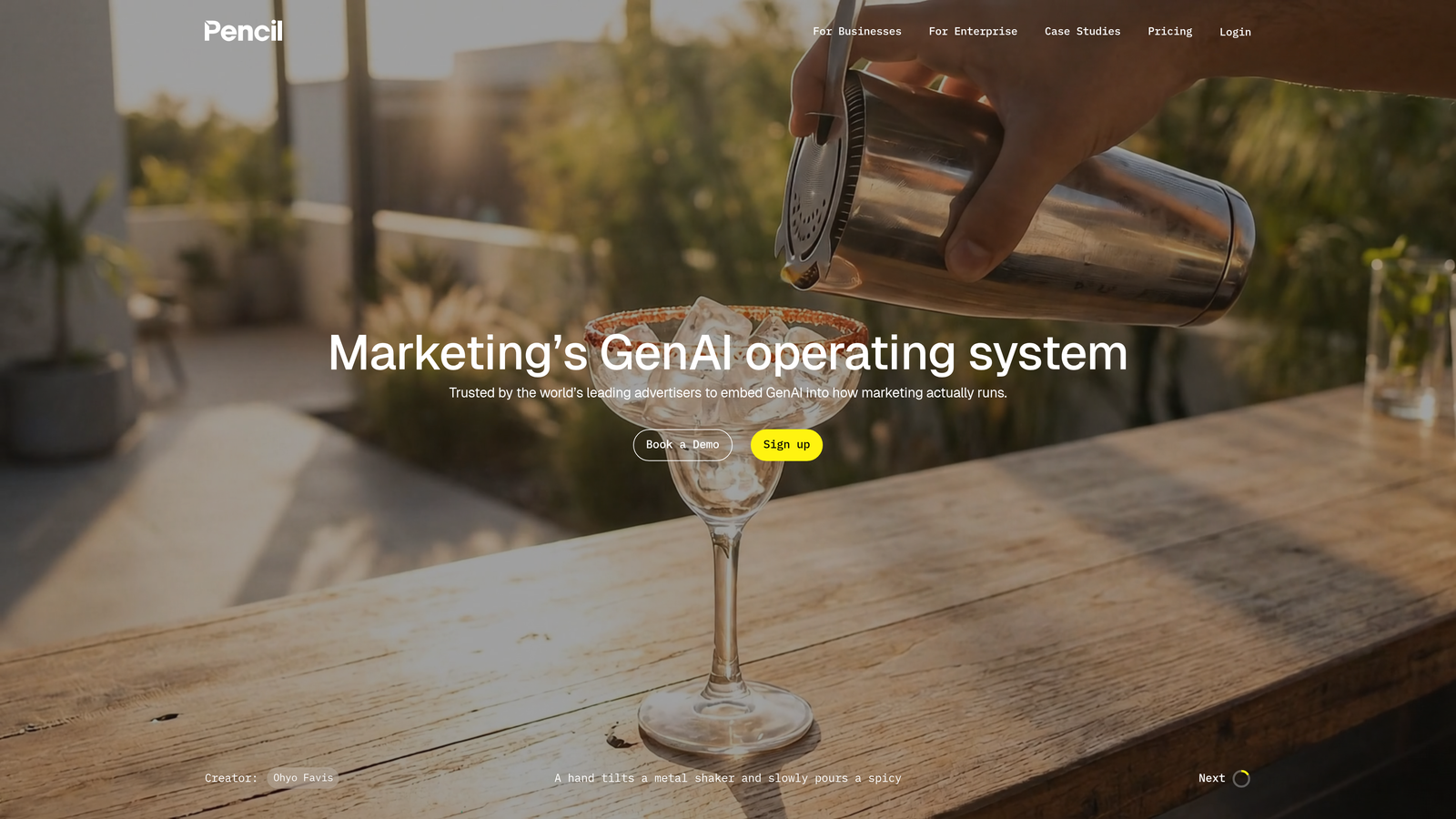 Screenshot of Pencil website