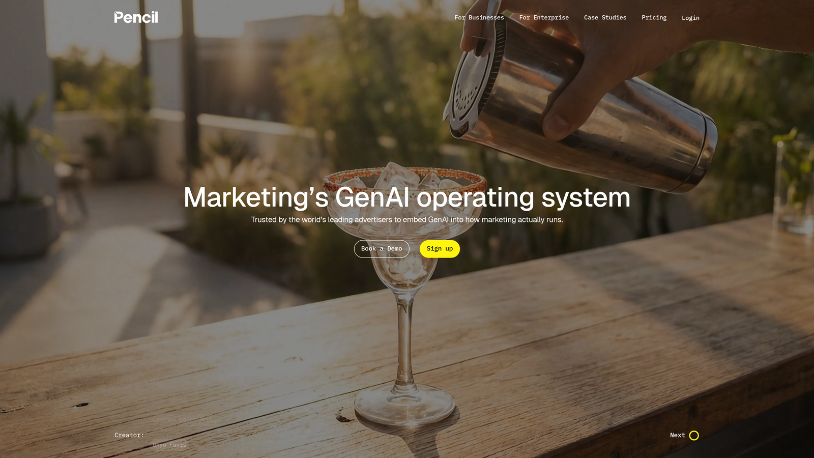 Screenshot of Pencil website