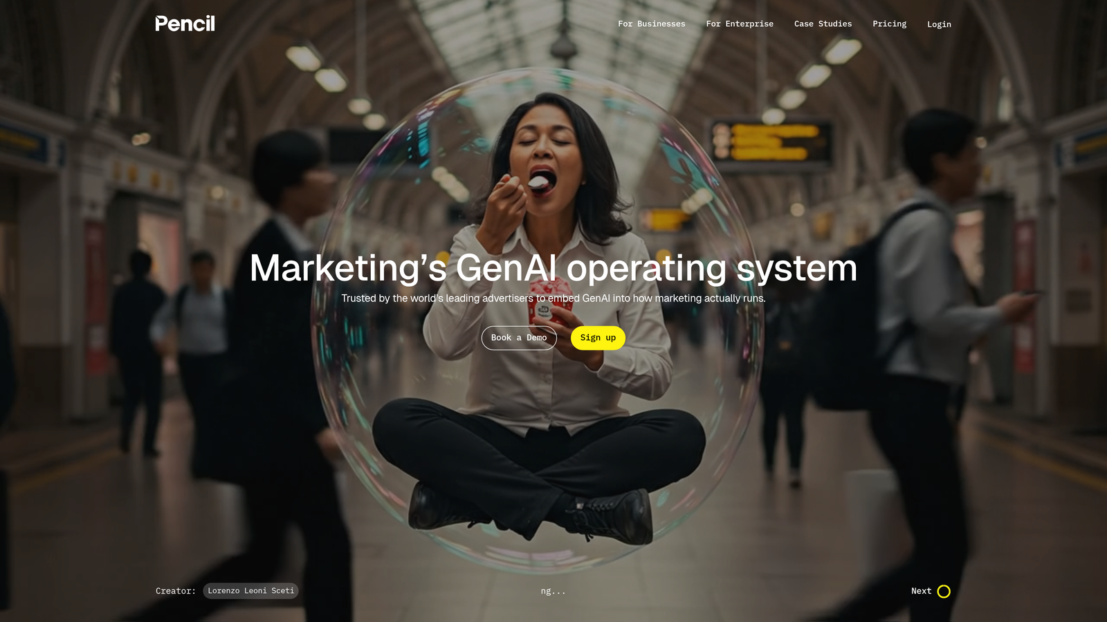 Screenshot of Pencil website