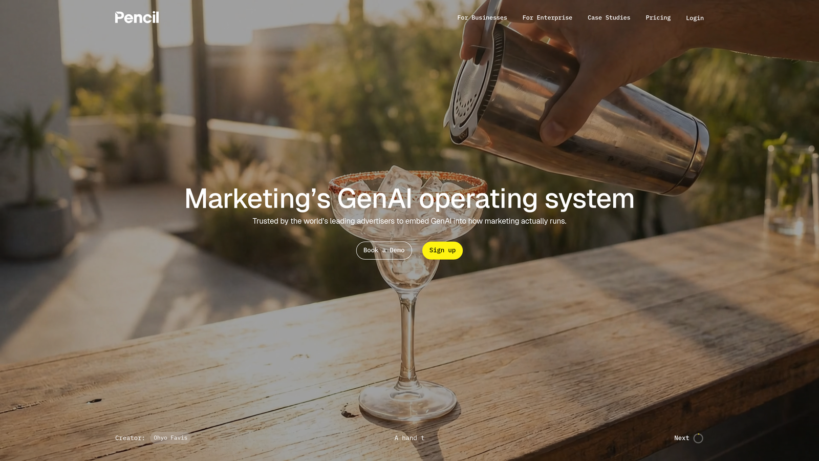 Screenshot of Pencil website