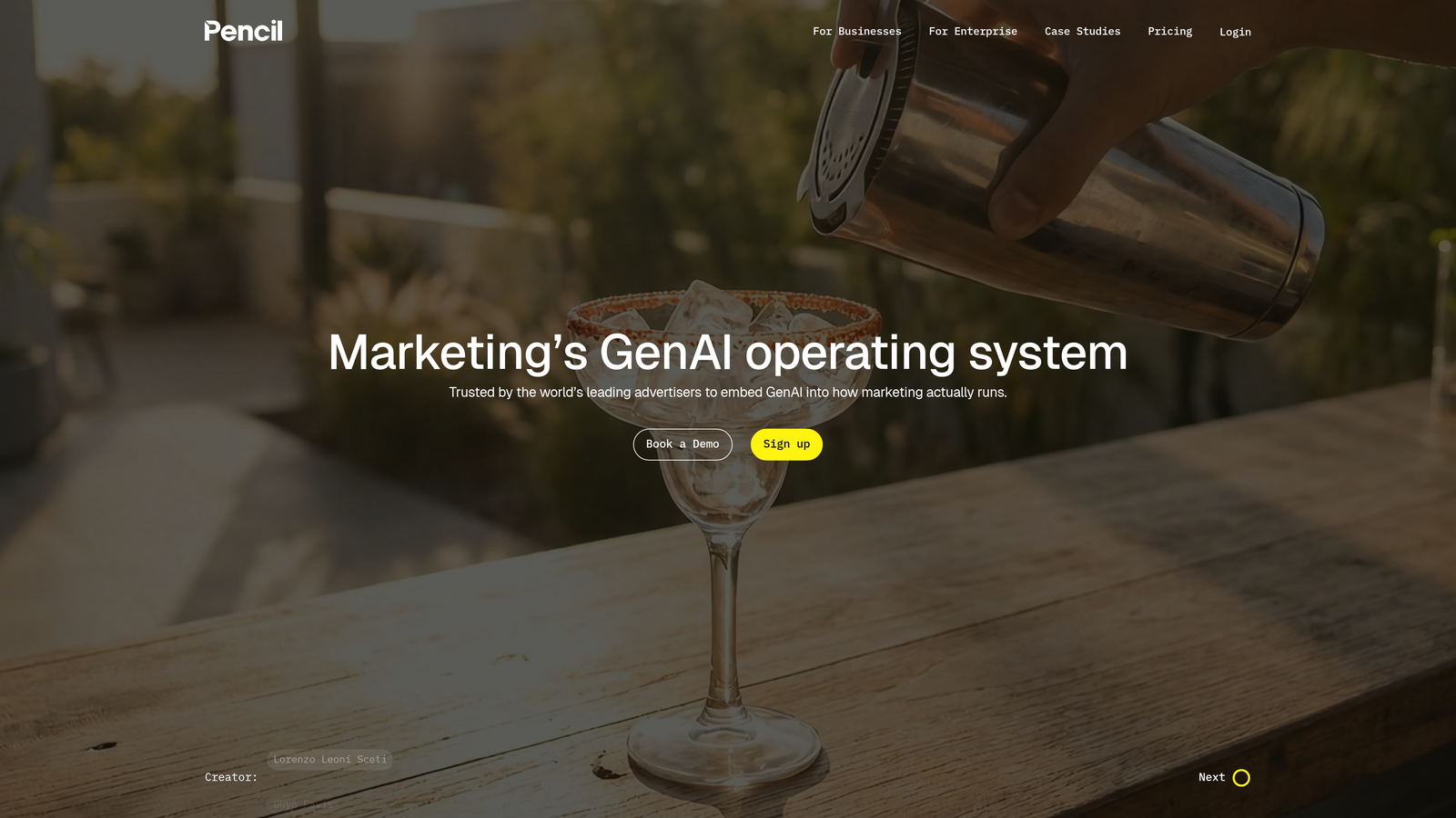 Screenshot of Pencil website