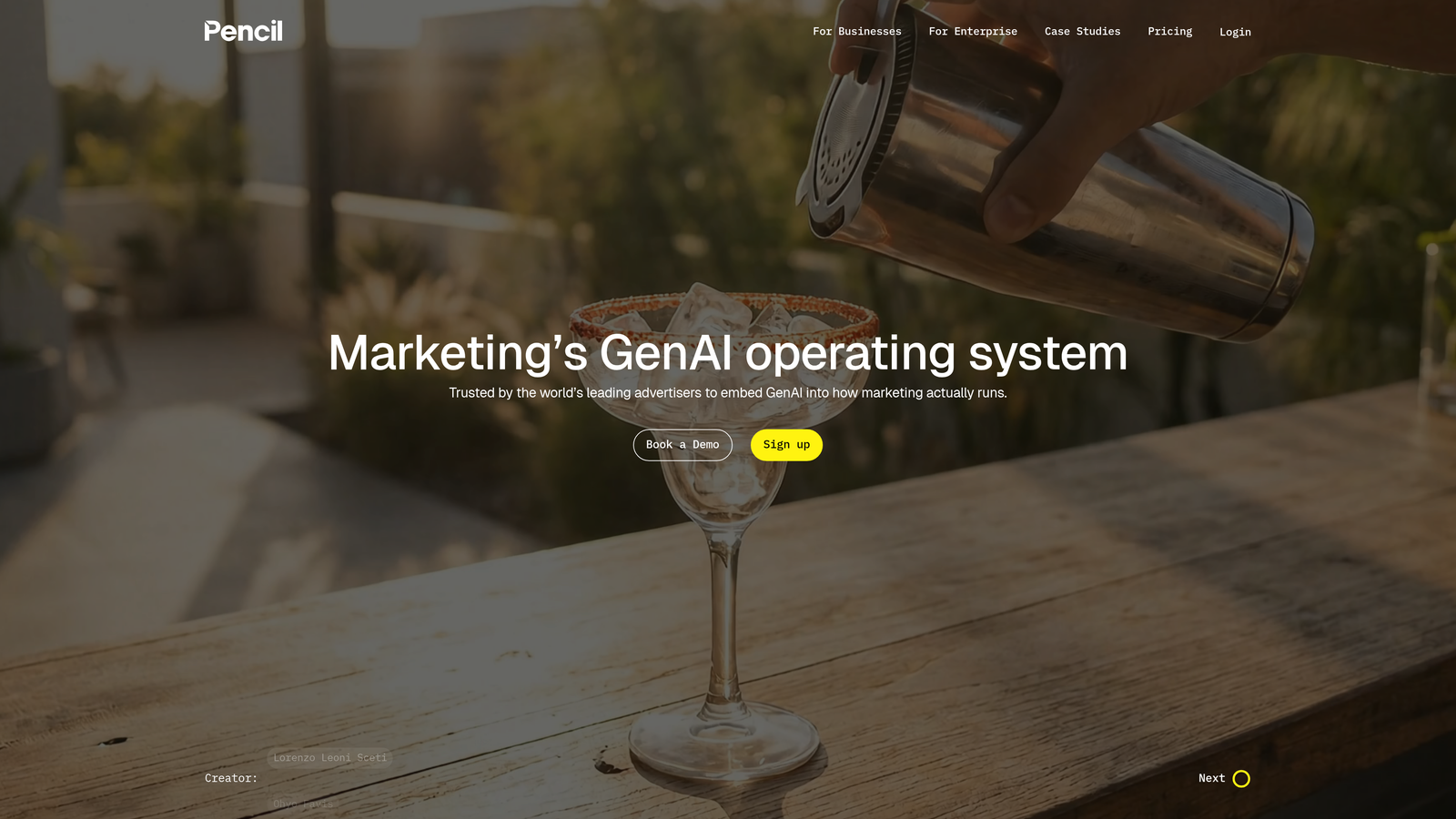 Screenshot of Pencil website