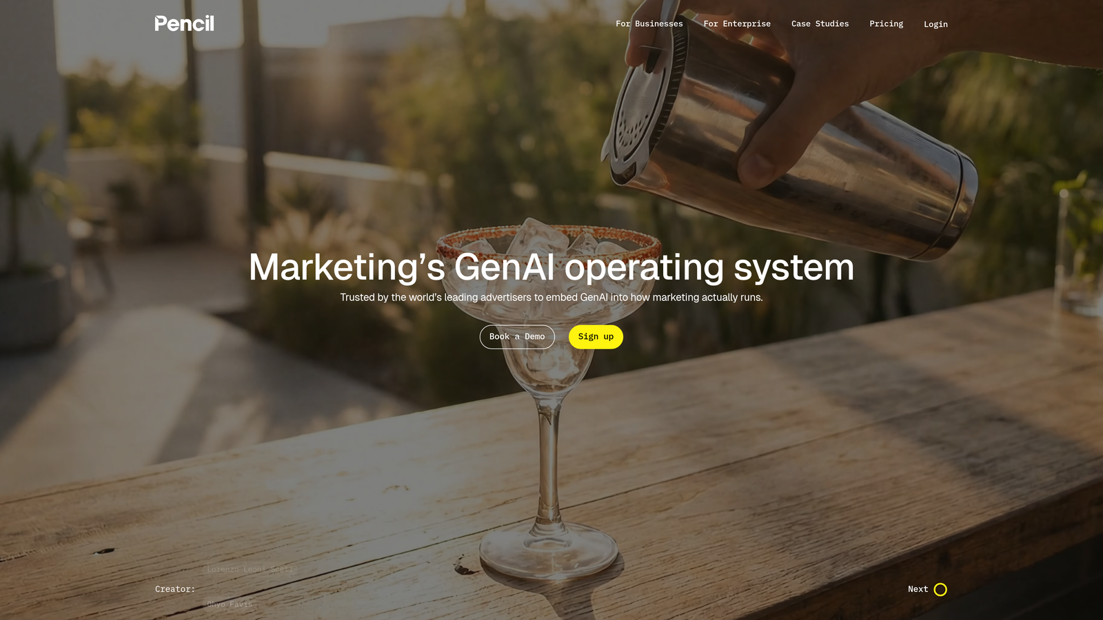 Screenshot of Pencil website