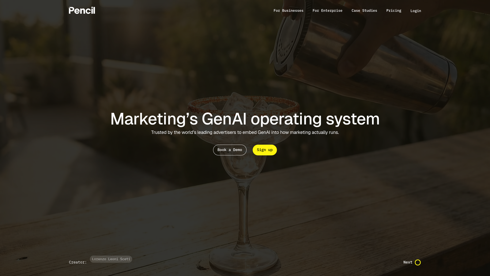 Screenshot of Pencil website