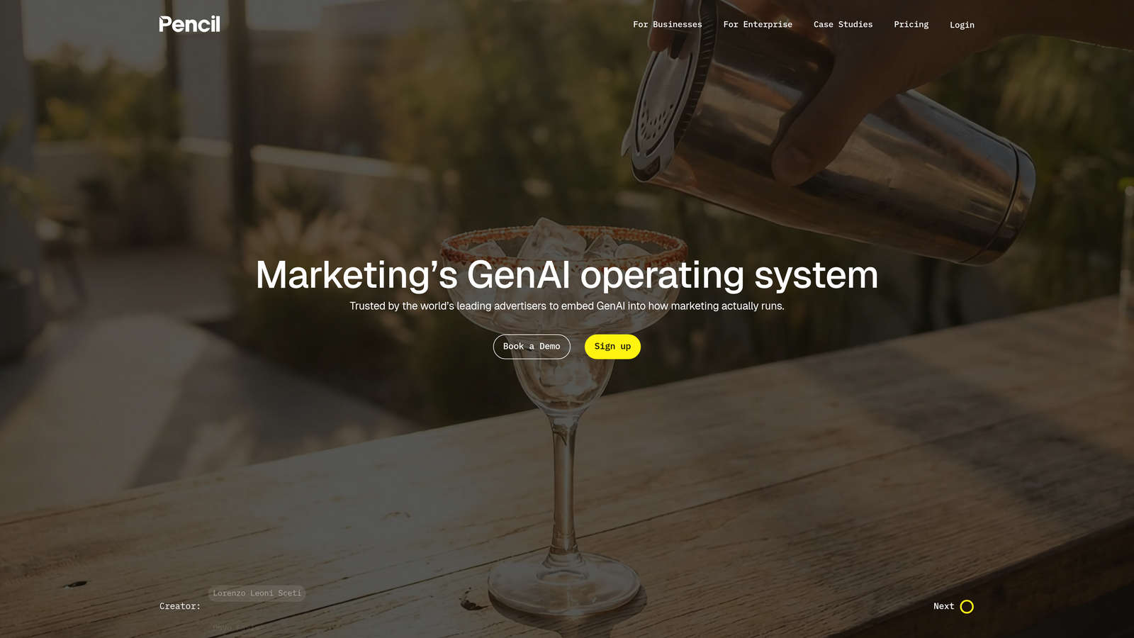 Screenshot of Pencil website