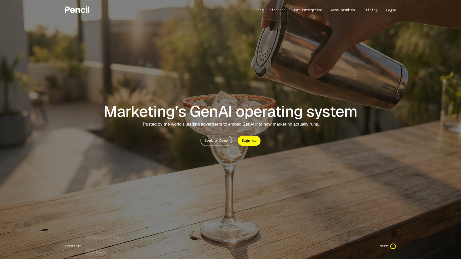 Screenshot of Pencil website