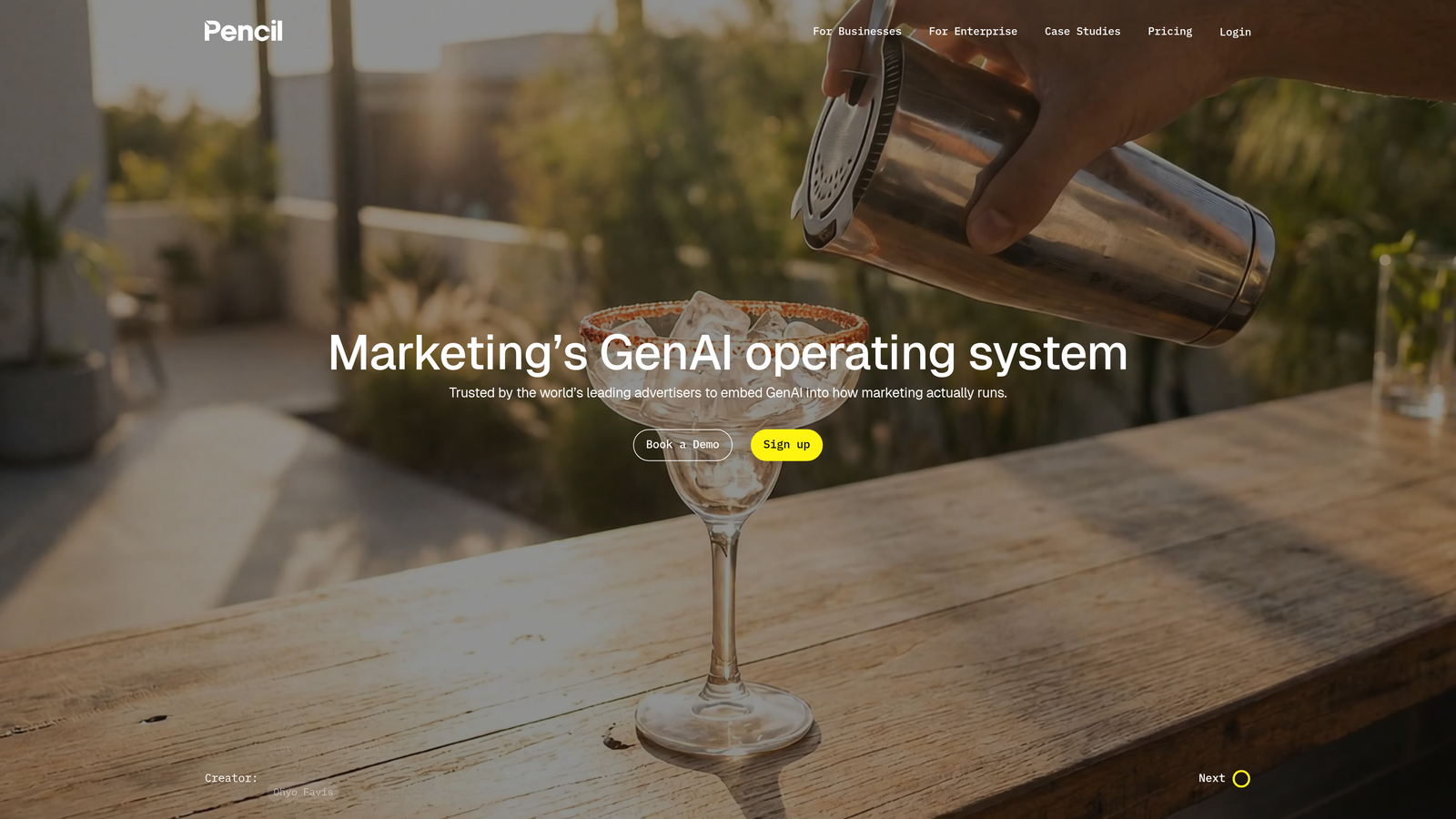 Screenshot of Pencil website