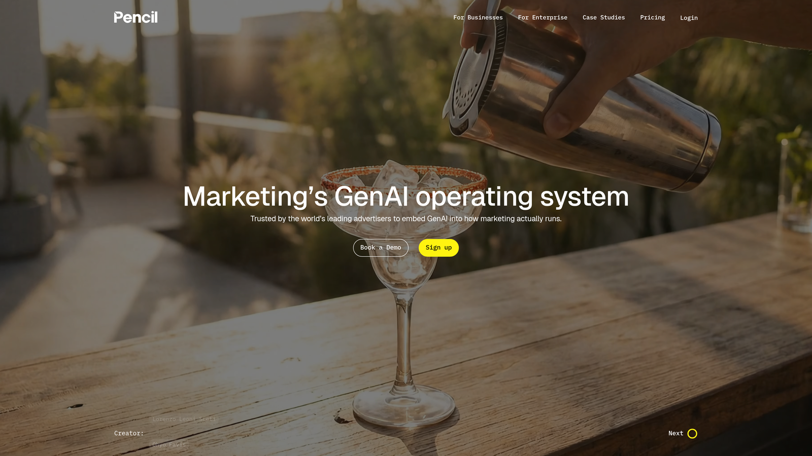 Screenshot of Pencil website