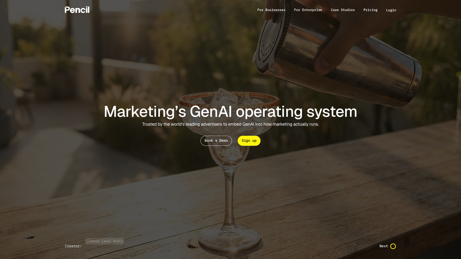 Screenshot of Pencil website