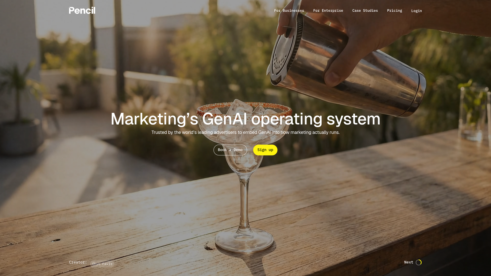 Screenshot of Pencil website