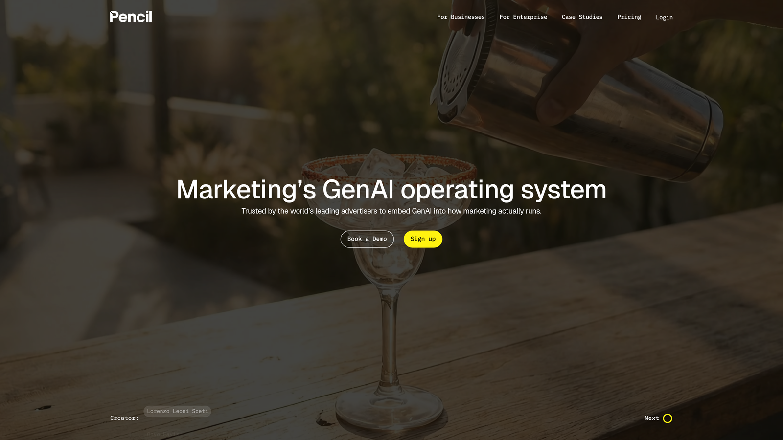 Screenshot of Pencil website